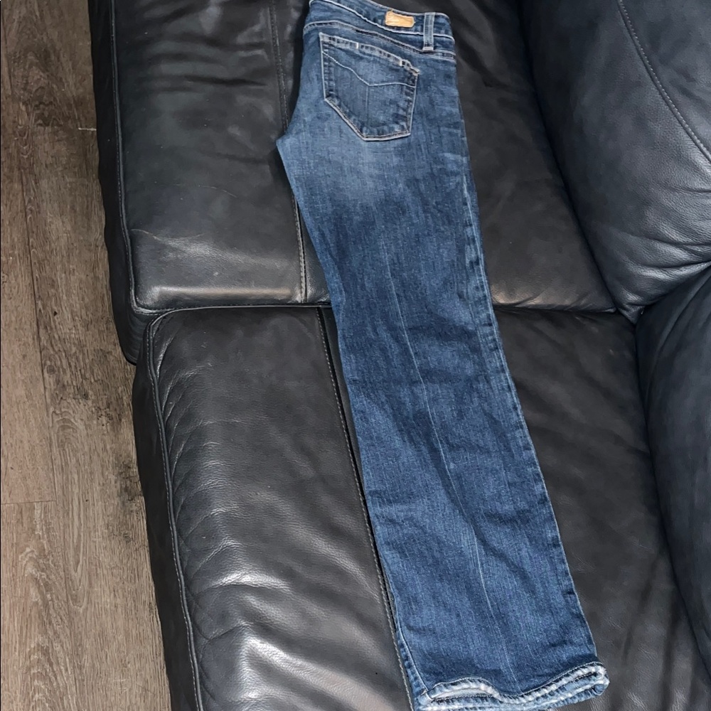 PAIGE Dark Blue Straight Leg Jeans
